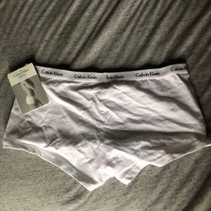 White Calvin Klein boy short underwear